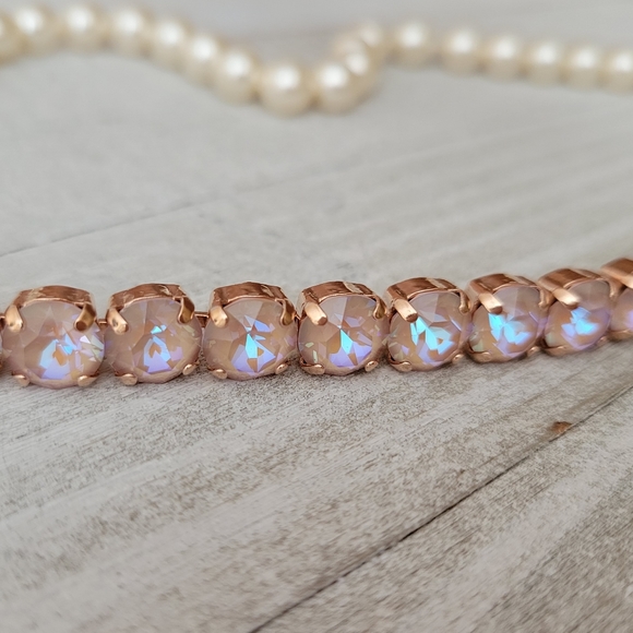 Austrian Crystal Tennis Bracelet in Rose Gold - Picture 4 of 8
